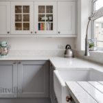 Grey country kitchen with stone worktop